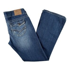 Vintage Amethyst Jeans Womens 11 Medium Wash Distressed Bootcut Low Rise Y2K